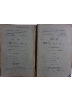 Epitome Iuris Canonici, Tom II-III, ok. 1928