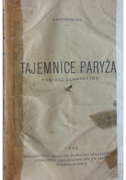 Tajemnice Paryża, 1930 r.