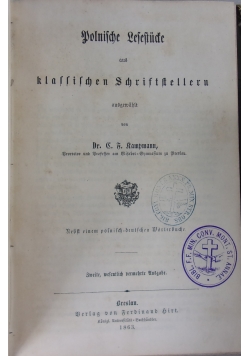 Polnische lesestude aus klassischen schriftstellern, 1863 r.