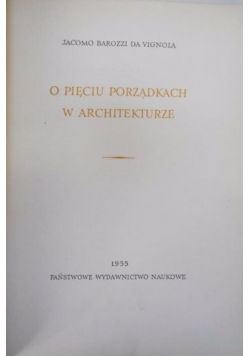 O pięciu porządkach w architekturze
