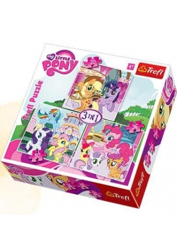 Puzzle 3w1 Zabawy kucyków TREFL
