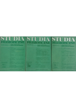 Studia filozoficzne, zestaw 3 książek
