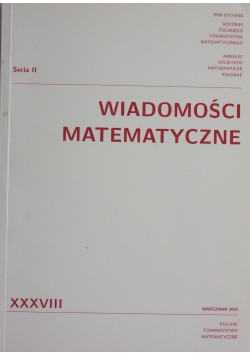 Wiadomości matematyczne, XXXVIII