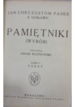 Pamiętniki, tom I - II 1929 r.