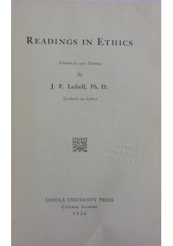 Readings in ethics, 1926 r.