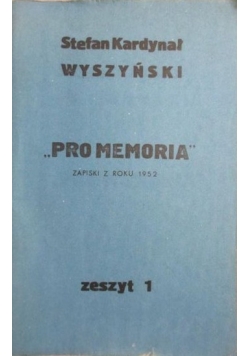 Pro memoria zeszyt 1