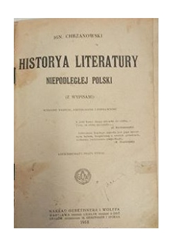 Historya literatury niepodległej Polski 1918 r