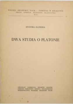 Dąmbska Izydora - Dwa studia o Platonie