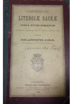 Compendium Liturgie Sacrae, 1895 r.