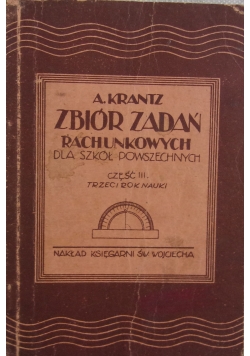 Zbiór zadań rachunkowych dla szkół powszechnych część III, 1933 r.