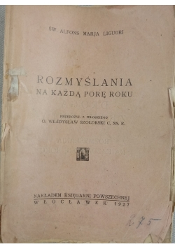 Rozmyślania na każdą porę roku, 1927 r.