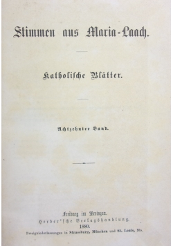 Stimmen aus Maria Laach 18 band, 1880r.