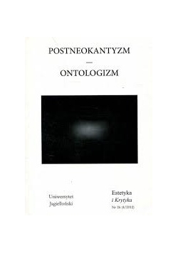 Postneokantyzm - Ontologizm, nr 26 (4/2012)