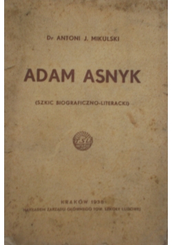 Adam Asnyk, 1938r.