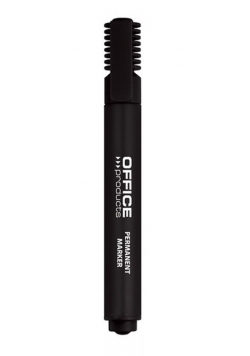 Marker permanentny OFFICE PRODUCTS, ścięty, 1-5mm (linia), czarny 12 sztuk