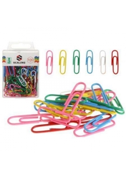 Spinacze kolorowe w plastikowym pudełku
