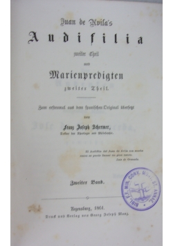 Duan de Kvila's zweiter cheil und Marienpredigten, 1861r.