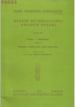Klucze do oznaczania owadów Polski część XV