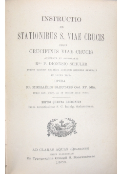 Instructio Stationibus S. Viae Crucis , 1909 r.