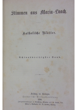 Stimmen aus Maria-Laach: katholische Blätter, 1890 r.