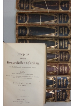 Meyers Konversations-Lexikon, zestaw 9 książek z 1906 r.