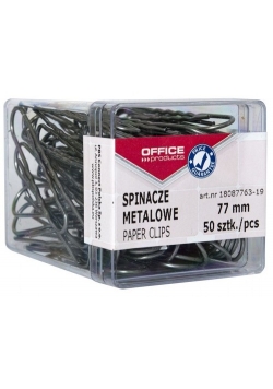 Spinacze metalowe 77mm 50 sztuk srebrne