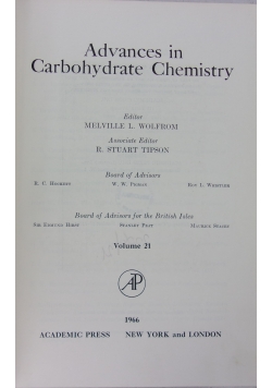 Advances in Carbohydrate Chemistry