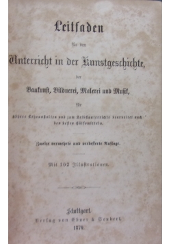 Leitfaden fur den Anterricht in der Kunstgeschichte,1870r.
