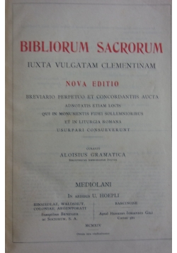 Bibliorum Sacrorum. Nova editio, 1914 r.