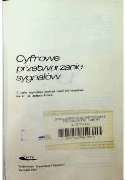 Cyfrowe przetwarzanie sygnałów