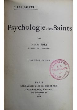 Psychologie des Saints 1924 r.