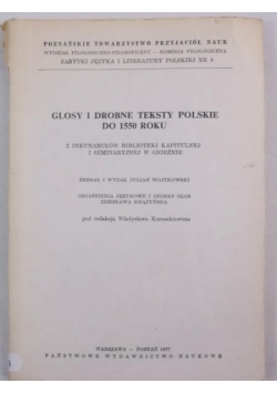 Głosy i drobne teksty polskie do 1550 roku