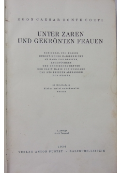 Unter Zaren und Gekronten Frauen,1936 r.