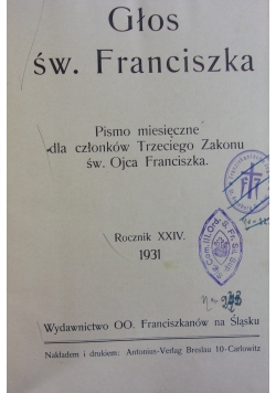 Głos św.Franciszka, 1931 r.