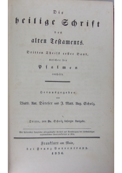 Die heilige Schrift des alten Testaments,1836 r.