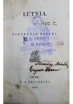 Lutnia piosennik Polski 1863 r.