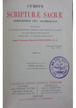 Cursus Scripturae Sacrae, Tomus II, ok. 1870r.