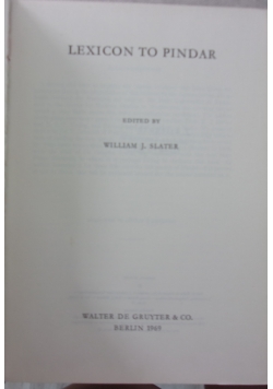 Lexicon to pindar