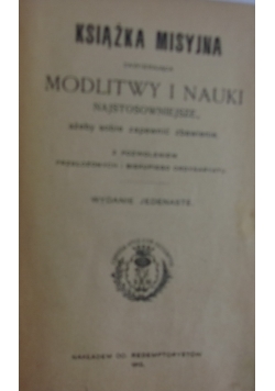 Książka misyjna zawierająca modlitwy i nauki najstosowniejsze, 1912 r.