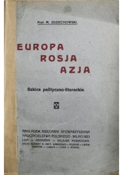Europa Rosja Azja ok 1922 r.