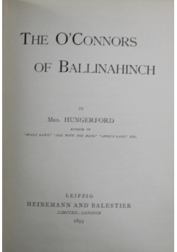The O'Connors of Ballinahinch 1893 r.