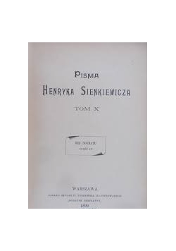 Pisma Henryka Sienkiewicza, Tom X, 1899r.