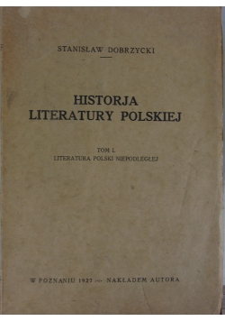 Historja literatury polskiej tom I 1927r