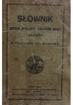 Słownik obcych wyrazów, 1924r.