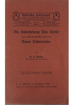 Die Auserstehung Jesu Christi, Neuen Ceitamentes 1908 r.