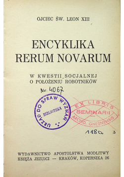 Encyklika Rerum Novarum 1939 r.