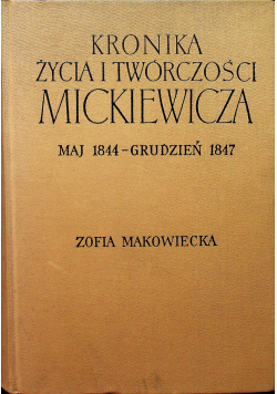 Kronia życia i twórczości Mickiewicza