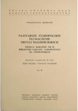 Najstarsze staropolskie tłumaczenie Ortyli Magdeburskich cz. II