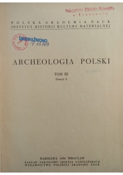 Archeologia Polski tom III zeszyt 2