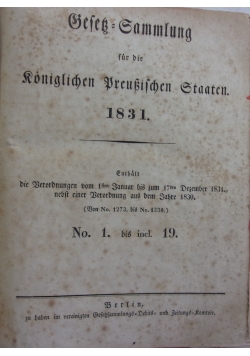 Oeser gammlung fur die Koniglichen Preusischen Staaten, 1831 r. ,